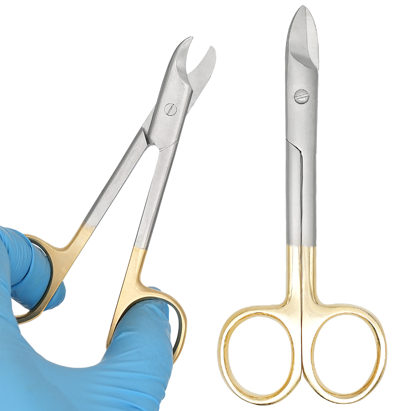 Medical Scissors - مقص جراحي للأسنان بمقبض ذهبي مستقيم/منحني