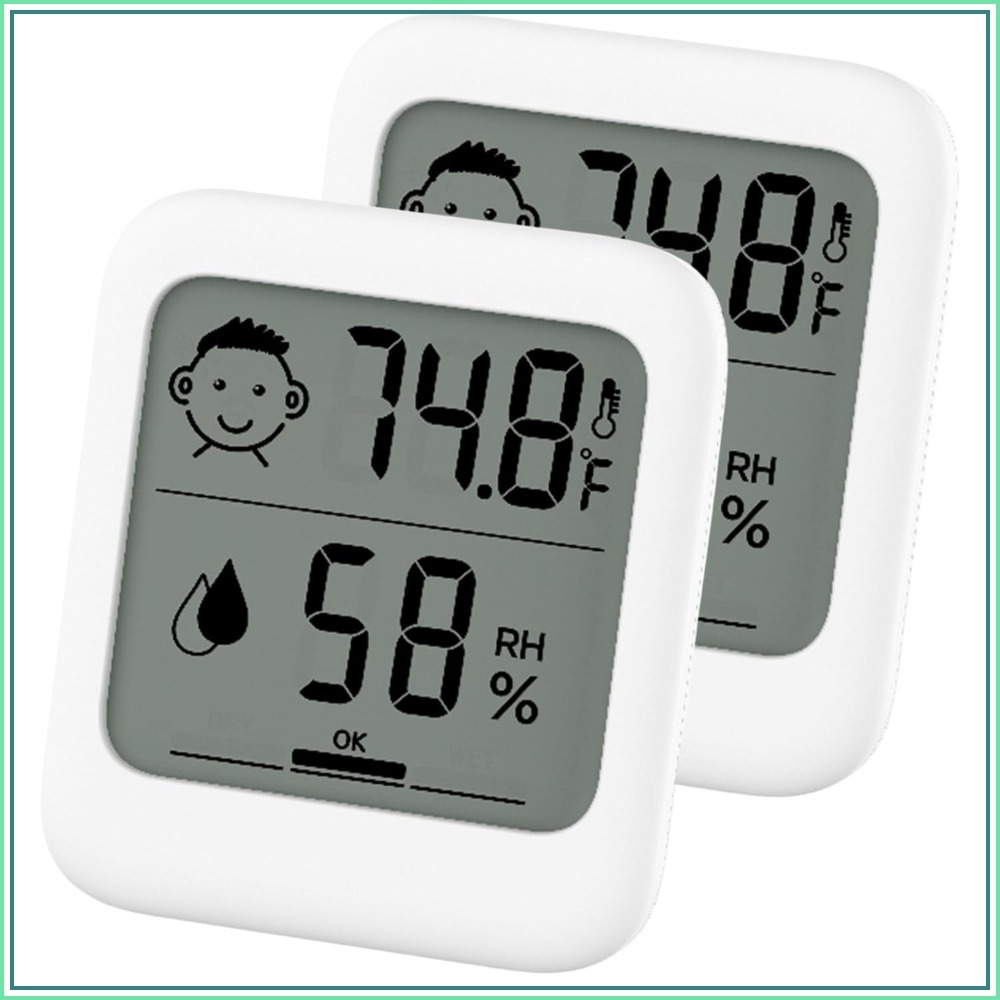 Thermometer Digital - مجموعة من 2 مقياس حرارة ورطوبة