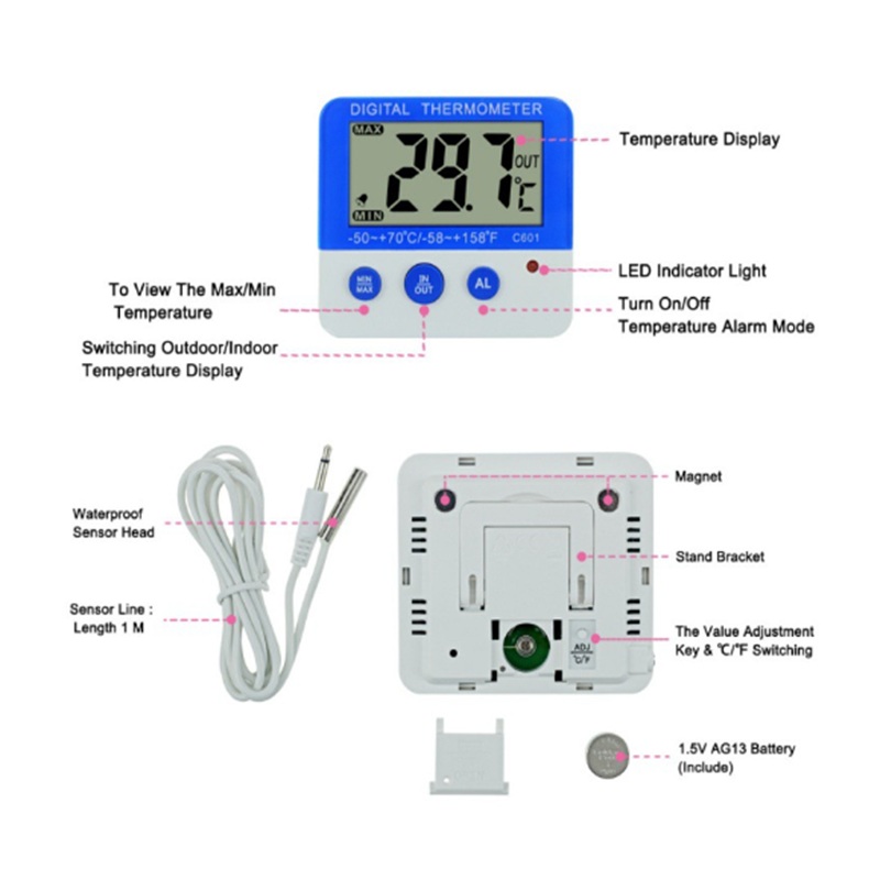ميزان حرارة رقمي للثلاجة مع شا - مراجعة Thermometer Digital وسعره