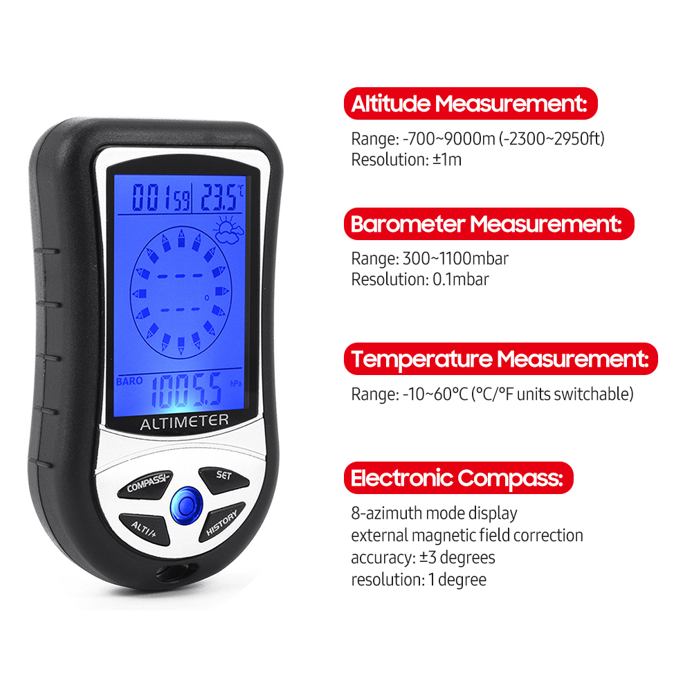 جهاز قياس الارتفاع والضغط الجو - مراجعة Thermometer Digital وسعره